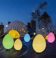 Светильник Яйцо 87х140 солнечная батарея, RGB